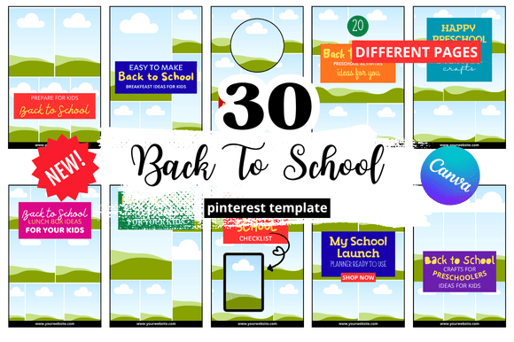 30 Back to School Pinterest Pin Templates