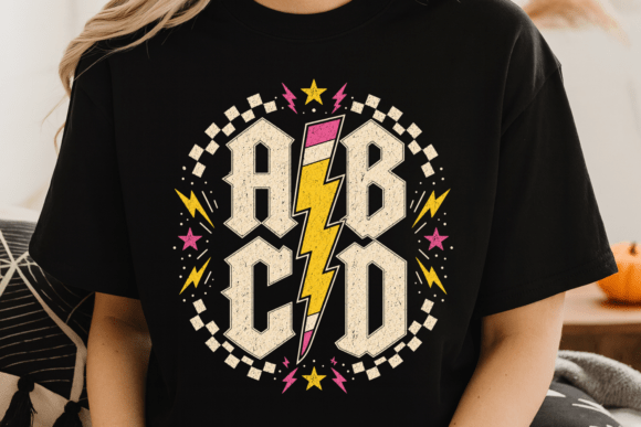 ABCD Teacher PNG: A Retro Back to School Design