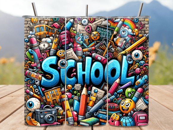 Back to School Graffiti Tumbler Wrap