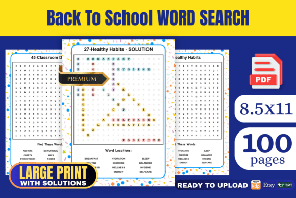 Back to School Word Search Book KDP