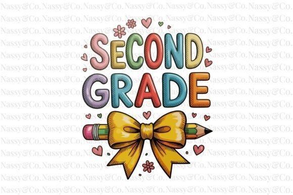 Elevating Your Back-to-School Creations with the Second Grade Bow Back to School PNG
