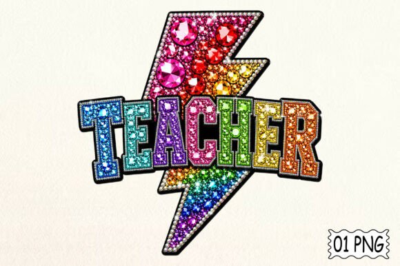 Faux Rhinestone Back to School PNG for Sparkly Teacher Designs
