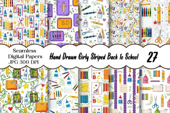 Hand Drawn Girly Striped Back to School: A Practical Design Resource