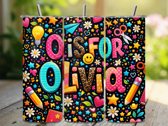 Olivia Back to School Alphabet Tumbler