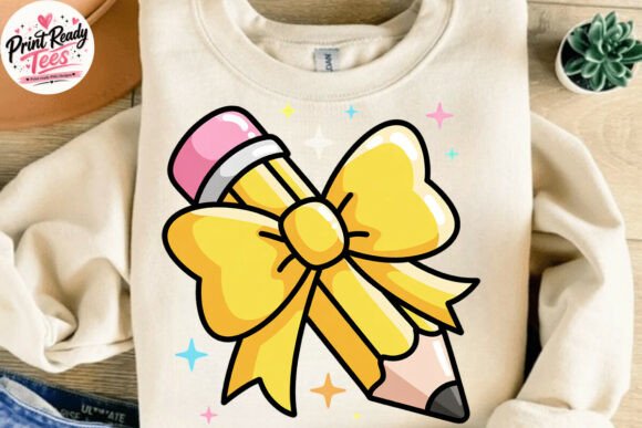 Pencil Bow Aesthetic Back to School PNG