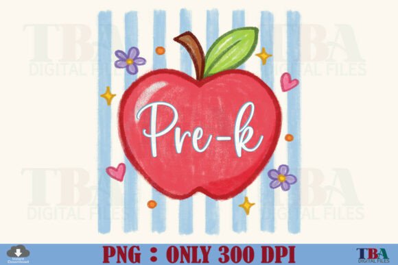 Pre K Teacher Apple Back to School PNG