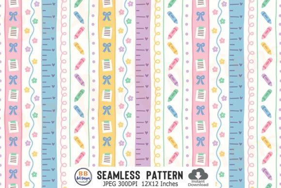Seamless Back to School Pattern Paper for Designers