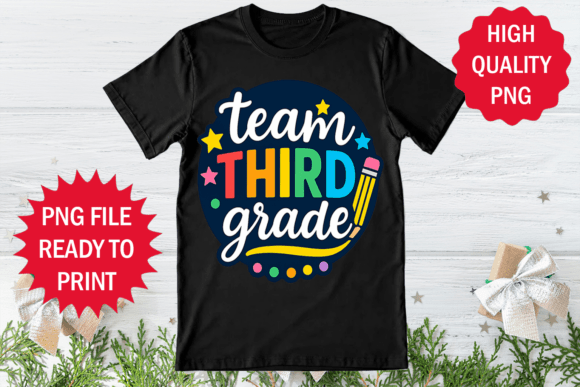 Team Third Grade Back to School Png Art for Creative Projects